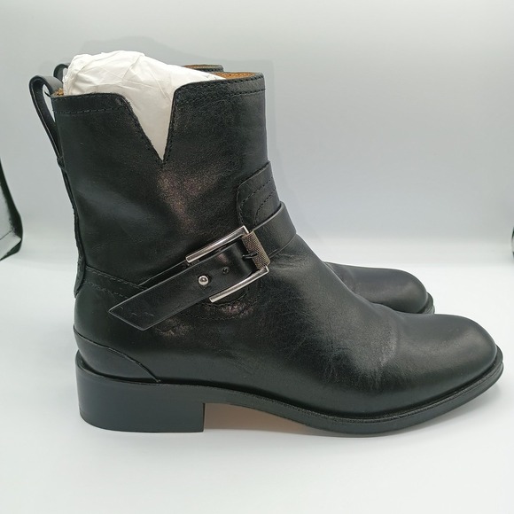 Rag & Bone Leather Black Abel Moto Zipper Buckle Boot Size 36.5. 6.5 - Picture 1 of 12